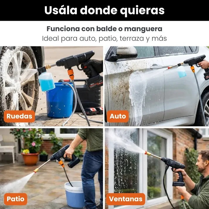 🔥COMBO LIQUIDACIÓN: Hidrolavadora + (Kit de Herramientas 46 Pzs + Doble Batería + Maletín)